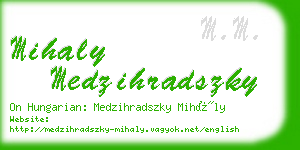 mihaly medzihradszky business card